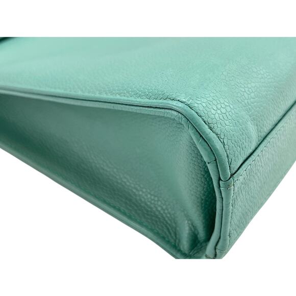 Chanel Seafoam Caviar Kelly Bag CC Briefcase Green Classic Flap Tote Vintage 24K - Picture 11 of 16